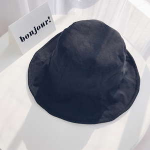 Hot Sell Color Custom 55%Linen 45%Cotton Fashion Unisex <strong>Navy</strong> Blue Fishing Reversible <strong>Bucket</strong> <strong>Hat</strong> - Product Image 5