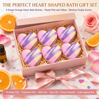 Coffret de bombes de bain personnalisées à l'extrait d'orange douce, 6 pièces, 80g, faites à la main, botaniques, hydratantes, adoucissantes, aromatiques, boîte cadeau, étiquette OEM