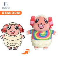 Uyeah CPC/EN71/GRS Peluche personnalisée en forme de mouton pour porte-clés de sac, en coton doux, petit animal en peluche, cadeaux porte-clés