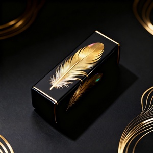Luxury Elegant Rigid Cardboard Lipstick Gift <b>Box</b> Sponge Lining Custom Embossed Spot UV Biodegradable Recycled Cosmetic Packaging - Product Image 3