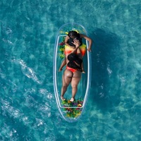 Kayak transparent en plastique transparent, canoë transparent en polycarbonate avec cadre en aluminium