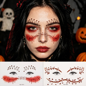 Autocollants de maquillage gothiques effrayants pour Halloween, pour enfants et adultes, effet <span class=keywords><strong>3D</strong></span> toile d'araignée, fard à paupières, tatouage temporaire pour le visage, accessoire d'art corporel - Product Image 3