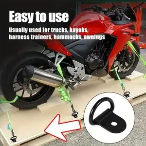 Anneaux en <span class=keywords><strong>D</strong></span>, attaches <span class=keywords><strong>d</strong></span>'ancrage, crochet de traction, <span class=keywords><strong>anneau</strong></span> de fixation en acier inoxydable, <span class=keywords><strong>anneau</strong></span> de chargement, adapté aux voitures/bateaux/chargements/remorques/véhicules/camping-cars/fourgons, noir, filetage M4 - Product Image 4