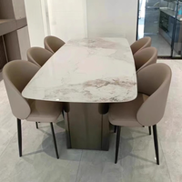 Mesa de Comedor, Estilo Italiano Moderno Minimalista de Alta Gama, Personalizable, Juego Rectangular Pequeño con Sillas para el Hogar