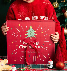 Boîte-cadeau <span class=keywords><strong>de</strong></span> <span class=keywords><strong>calendrier</strong></span> <span class=keywords><strong>de</strong></span> <span class=keywords><strong>l</strong></span>'<span class=keywords><strong>avent</strong></span> <span class=keywords><strong>de</strong></span> Noë<span class=keywords><strong>l</strong></span> en carton rigide <span class=keywords><strong>de</strong></span> luxe personnalisée, laminée mate avec rabat magnétique et nœud pour bougies - Product Image 3