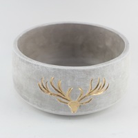 Pot de fleurs en ciment fait main, design Wapiti personnalisé, écologique et durable, pour jardin et maison, pot unique pour bougie parfumée