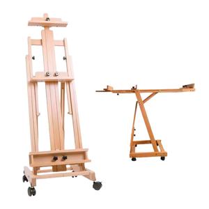 2025 Houten Schilderij Ezel H-Frame Beukenhouten Standaard Met Grotere Opslag Lade Voor Kunstenaar Olieverfschilderij - Product Image 2