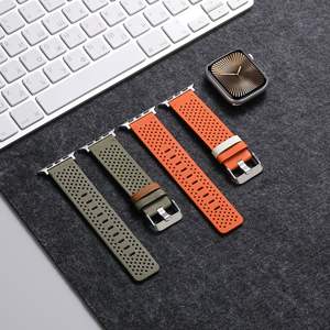 Nuevo anuncio Correa <span class=keywords><strong>de</strong></span> reloj <span class=keywords><strong>de</strong></span> cuero suave y transpirable para reloj inteligente 49mm/44mm/45mm para IWatch <span class=keywords><strong>Series</strong></span> 9/8/7/6/5/4/SE - Product Image 3