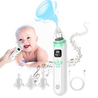 Aspirateur nasal électrique pour bébé sans BPA, affichage numérique, 3 embouts souples, aspiration réglable, outil de nettoyage nasal portable pour nouveau-né