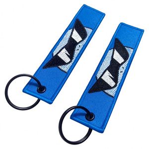 Llaveros cortos bordados con logotipo personalizado al por mayor, llaveros promocionales tejidos para motocicleta, mosquetones - Product Image 2