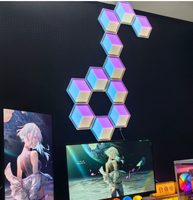 Panel lampu Quantum Visual 3D lampu dinding Gaming RGB ultra-tipis dengan sinkronisasi musik, kontrol aplikasi untuk pengaturan PC & lampu malam sekitar