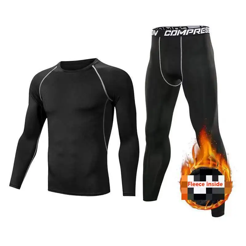 Männer Funktion Fleece warm Sport Tactical Seamless Outdoor Long Johns Thermal Unterwäsche Set