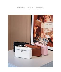 Sac à main en cuir véritable texturé vintage chic, design minimaliste, boîte à <span class=keywords><strong>lunch</strong></span>, imperméable, capacité compacte, vente chaude - Product Image 5