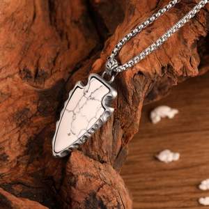 Collar <span class=keywords><strong>de</strong></span> <span class=keywords><strong>Piedra</strong></span> <span class=keywords><strong>Natural</strong></span> Hecho a Mano, Collar <span class=keywords><strong>de</strong></span> Turquesa Blanca <span class=keywords><strong>de</strong></span> Búfalo, Cadena <span class=keywords><strong>de</strong></span> Caja, Collar <span class=keywords><strong>de</strong></span> <span class=keywords><strong>Piedra</strong></span> Natal Cruda - Product Image 3