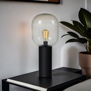 Lampes de table d'éclairage intérieur noires simples avec <span class=keywords><strong>abat</strong></span>-<span class=keywords><strong>jour</strong></span> en verre clair E26 décor élégant de bureau à domicile - Product Image 4