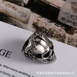 Skull <b>Ring</b> <b>Titanium</b> Steel Men's Fashion Jewelry SA864 Hip Hop Rock Style Gift Accessory - Product Image 3