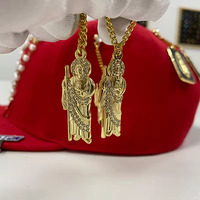 Concevez vos propres épingles à capuchon en émail avec chaîne Fils de Dieu Jésus Résurrection Métal San Judas Strass épingle à chapeau Noël