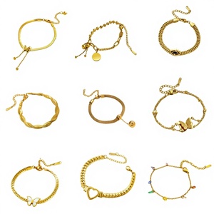 Wholesale of Fashionable Women's Stainless Steel <b>Bracelets</b>, 18K Golden butterfly Eye Metal <b>Ball</b> Tassel <b>Bracelets</b> - Product Image 2