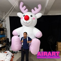 Renne géant gonflable avec lumière LED intégrée, marionnette gonflable de renne de Noël 2026 pour adulte