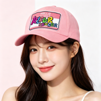 Chapeau de soleil rose personnalisé XINGXINDA avec logo texte mignon, patch brodé personnalisé, casquette polyvalente anti-UV pour les voyages en plein air et la plage