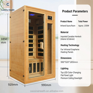 OEM Whosale Dry <strong>Sauna</strong> Solid Wood Hemlock Electric Modern 1-Person Indoor <strong>Sauna</strong> Room For Family Health Use - Product Image 4