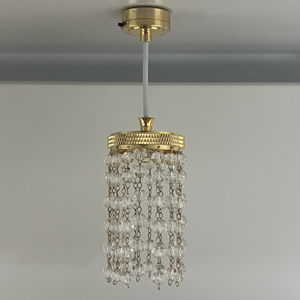Mini Lámpara de <span class=keywords><strong>Cristal</strong></span> a Escala 1/12, Lámpara LED Iluminable, Lámpara de Mesa/Pared para Decoración de Escenas de Casa de Muñecas - Product Image 1