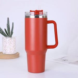 Gobelet de voyage isotherme H1.0 avec poignée, 40 oz, double paroi, couvercle, paille, antidérapant, couleur personnalisée OEM - Product Image 4