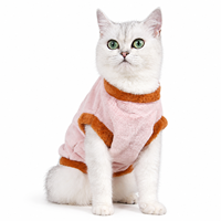 Gilet d'hiver chaud en polaire thermique double face pour chat et chien, en peluche épaisse avec broderie ours mignon, manteau à 2 pattes, tailles S-XL