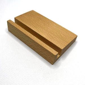 Solid Wood Card Holder Note Holder Desktop Organizer Yellow BQ-03 Custom Made - Product Image 3