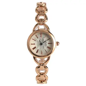 Alloy chain bracelet wrist watch gold plated golden watch for women