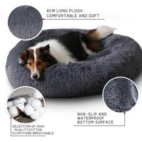 Lit pour chien Donut Petit animal de compagnie Chat Donut Lit pour chien Fluffy Plush Pet Soft Calming Pet Canapés-lits