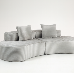 Ensemble de canapés sectionnels modernes Moon Bay avec tissu en velours côtelé pour appartement et hôtel - Product Image 3