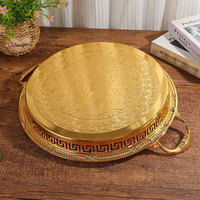 Luxe Europese ronde fruit schaal met handgrepen, opbergplateau, op maat gemaakte dessertbord, bruiloftdecoratie, keukenartikelen, huisdecoratie