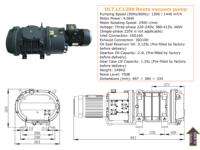Pompa Vakum Roots DLT LC1200 1200m/h 5.5 HP Pompa Booster Tekanan Rendah Industri Besi OEM Tegangan Motor Dapat Disesuaikan Pemesinan