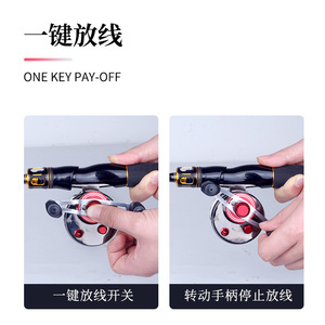 Carrete de Pesca para Balsa, Carrete Giratorio de Metal con Descenso Lento Magnético para Pesca en Hielo de Lago, Uso con Mano Derecha - Product Image 4