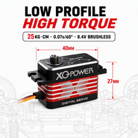 Servomoteur de voiture RC 1/10 XQ-BLS325 25KG Brushless Numérique à profil bas Étanche Engrenage en acier inoxydable Tout en aluminium 8.4V OEM