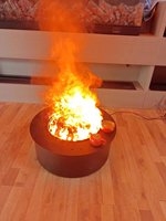 Cheminée électrique autoportante de 50 cm de diamètre, foyer à flamme de vapeur, effet de flamme LED, protection contre la surchauffe pour un usage domestique et hôtelier