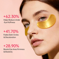 Nouveauté Masque pour les yeux en hydrogel or 24 carats Acide hyaluronique biologique OEM ODM Soin des yeux Cernes Hydratant