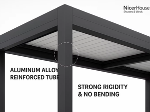 Pergola bioclimatique électrique d'usine avec lames orientables, pergola motorisée en aluminium pour <span class=keywords><strong>terrasse</strong></span> de jardin - Product Image 5