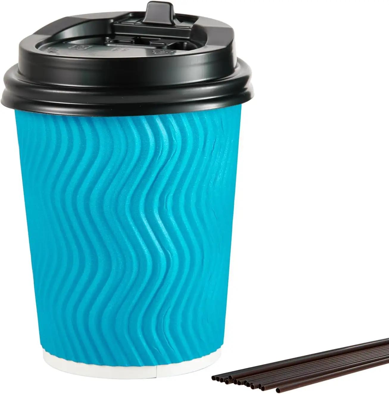 ふたが付いている12オンスの波形の冷たい熱い飲む二重壁紙のコップ環境に優しい使い捨て可能なコーヒーカップのふたおよびロゴ