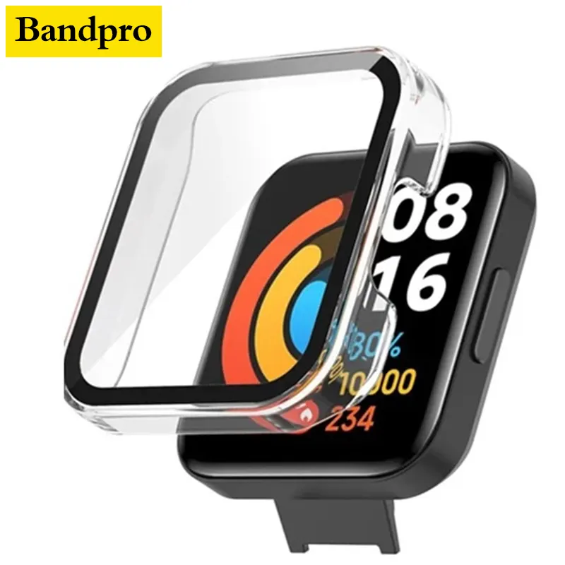 Bandpro Screen Protector PC Case For Xiaomi Mi Watch 2 Lite/Redmi Watch 3 2 Tempered Glass Cover For Redmi band 2 pro Shell