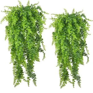 محاكاة نباتات تعلق على الحائط نبات بيرسي معلق على الحائط راتان الفارسية زخرفة نباتات خضراء