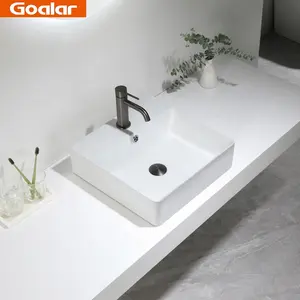 Golar 제조 업체 판매 화이트 아트 워시 분지 쉬운 깨끗한 직사각형 싱크 세라믹 세면대 욕실