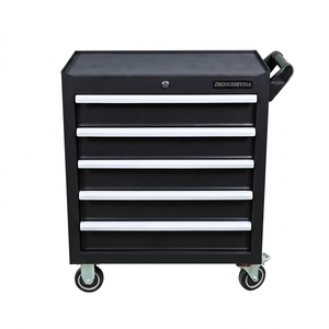 Chariot à outils 5 tiroirs en acier laminé à froid avec glissières à roulement à billes, chariot à outils robuste pour <span class=keywords><strong>garage</strong></span> et atelier - Product Image 2