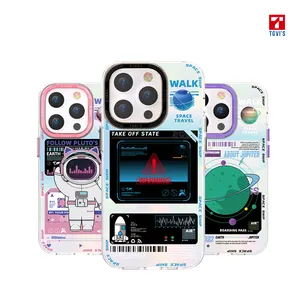 TGVIS TPU Clear Frame Nano Coating Designer Protector Cute Soft Astronaut Phone Case For Iphone 14 Pro Max 13 12 Case