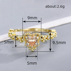 Anello Floreale a Cuore per Donne, Gioiello da Dito Romantico e alla Moda - Product Image 4