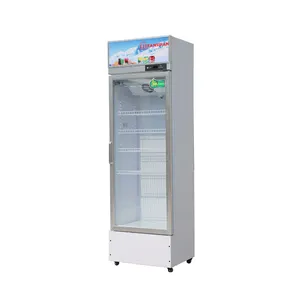 Display Drink Coolers Transparent Glass Door Refrigerator Single Door Refrigerator