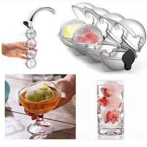 Moule rond à whisky 4 trous, outil de <span class=keywords><strong>cuisine</strong></span> pour boules de glace, grand outil d'été, Bar de fête - Product Image 2