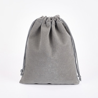 Pochette en velours noir de qualité supérieure avec cordon de serrage, vente en gros, pour bijoux, écouteurs, batterie externe, sac de rangement