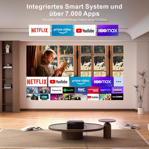 Nhà máy tùy chỉnh logo OEM e700h <span class=keywords><strong>LCD</strong></span> <span class=keywords><strong>Mini</strong></span> proyector 1080P Full HD 4K hỗ trợ 1200ANSI Lumens Android 9 rạp hát tại nhà video chiếu - Product Image 3